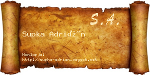 Supka Adrián névjegykártya