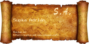 Supka Adrián névjegykártya